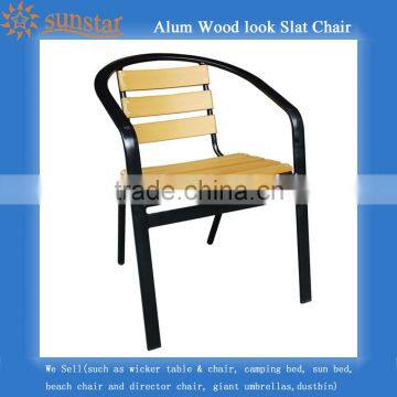 Black Aluminium Frame Polywood Slat Dining Chair Lx3705