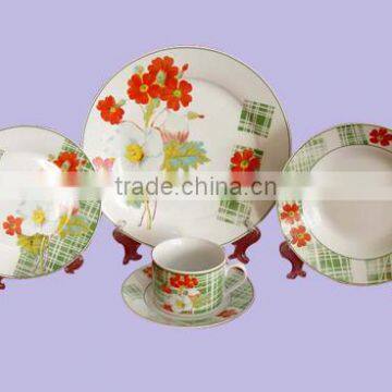 20pcs porcelain plate with printing porcelain plate set