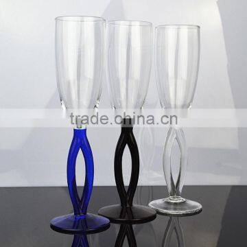 New design shape champagne glass unique shape champagne galss