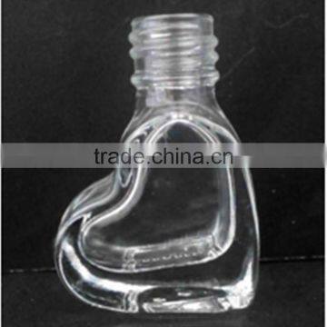 5ml transparent glass nail polish oil bottle with heart shape