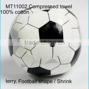 Football Style Compressed Terry Towel, Magic Towel Ball, Compressed Towel Ball