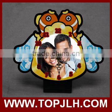 Fancy Design Blank Coated Photo Frame Wall Clock for Sublimation photo-6