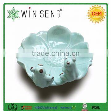 Lotus Shape Decorative Ceramic Frog photo-2
