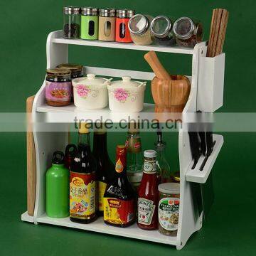 white reduce space kitchen furniture spice rack