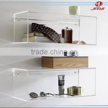 Clear Acrylic hanging Wall Cube Shelves 30x30x20 Lucite Wall Mounted Book Shelf