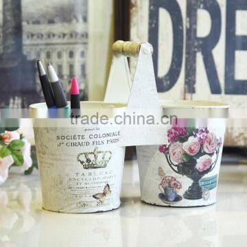 Wholesale Double Garden Flower Pots With Handle photo-3