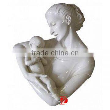 marble mother and baby head sculpture