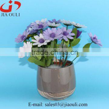 New design Hot sales ceramic wood border flower pot, plant pot