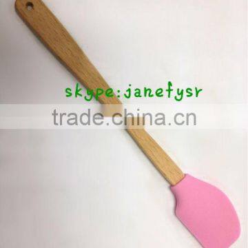 Mini silicone spatula with wooden handle