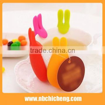 Creative Style Eco-friendly Silicone Tea Cup Clip/Tea Bag Holder/White Chopstick Rest