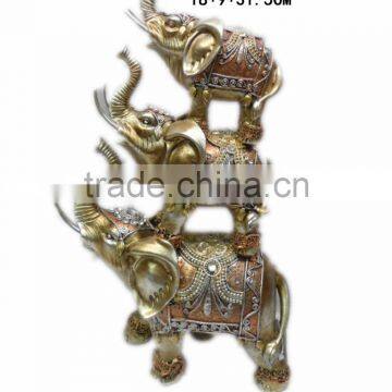 Resin elephant figurine with 3 design