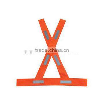 High visibility reflective red safety straps vest,