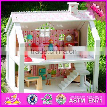 2016 New Design Beautiful Kids Wooden Big Doll House W06A160 photo-5