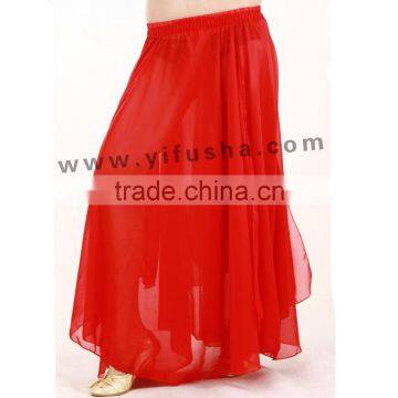 Wholesale belly dance costumes,ladies beautiful red chiffon long skirt for belly dancing