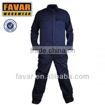 Men 100% cotton fabric flame retardant safety coveralls