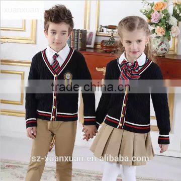 2016 European style high quality primary school uniform for girls and boys