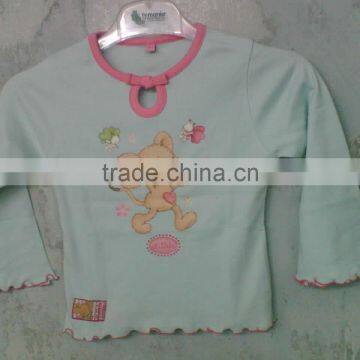 children cotton t-shirt , High Quality combed cotton girls long sleeve printed t-shirts
