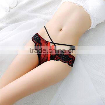 Stock Underwear Women Sey Lace Briefs Thongs Bragas Low Waist Women Panties Fashion Bandage Hollow Out Lace Sey Women Underwear photo-5