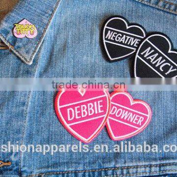 Custom Heart Embroidered Patch for Clothes Embroidery Patch Made in China Choose Size/color photo-4
