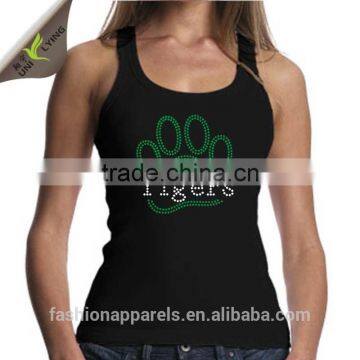 Custom Design Women Fashion Crystal Tank Top photo-2