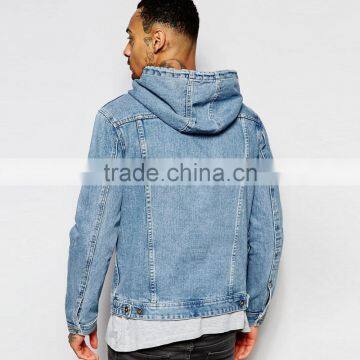 Fashion Denim Jacket With Hooded Anorak Jacket With Pocket Great Quality photo-2