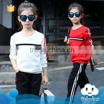 AS-595G new arrival sports clothes wholesale factory children's clothes sets girls' 2pcs fancy clothing