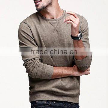 Man comfy long sleeve plain sweatshirt