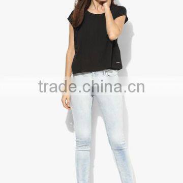 Latest Jeans Tops Girls Jeans Pent Ladies Biker Jeans photo-3