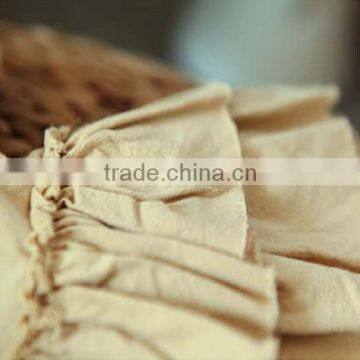 Khaki Linen Ruffle Pants 3 Layers Ruffle Baby Trousers 2 Year Old Girl Pants photo-2