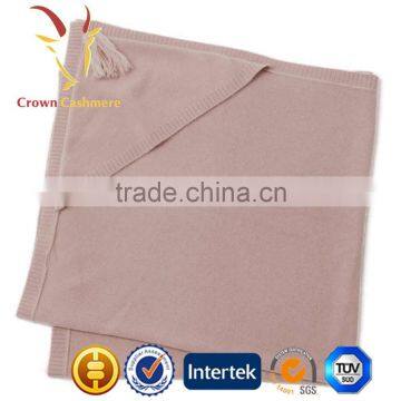 Wholesale Knitted Kid Cashmere Throw Blanket With Fringe photo-5