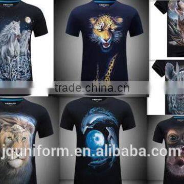 2016 new design 100% cotton animal men t-shirt printing