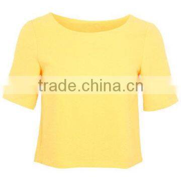 Bright Orange Wholesale Plain Lady Crop Top