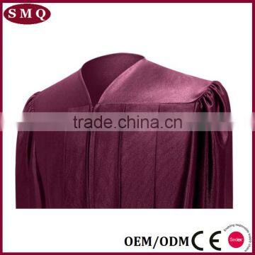 Sturdy Zipper Shiny Maroon Choir Robe Graduation Gown photo-4