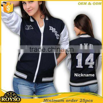 Girls Winter Embroidery Custom Plain College Women Ladies Jackets Women No Minimum
