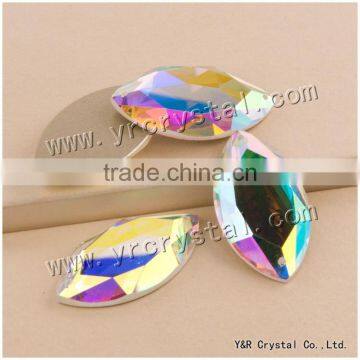Sew on Fish Eye ab Rhinestones Beads Crystal Glass Beads AB Color With Two Holes or Not photo-4