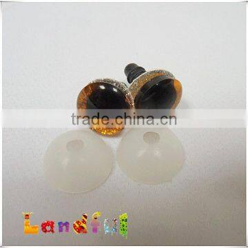 Orange Stuffed Craft Toy 3D Glitter Eyes Plush Animal Eyes photo-2