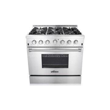 CSA approved 36 inch 6 Burner Stainless Steel Freestanding  Gas Range