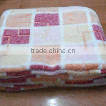 Jacquard coral fleece blanket
