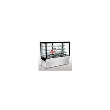 Square Glass Cake Display Case Orchid LED Light Custom Refrigerated Display Cases