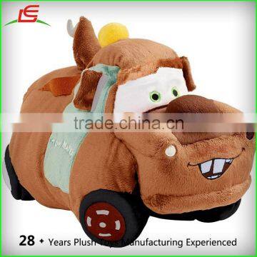 custom cartoon car soft stuffed plush toy for kids gift