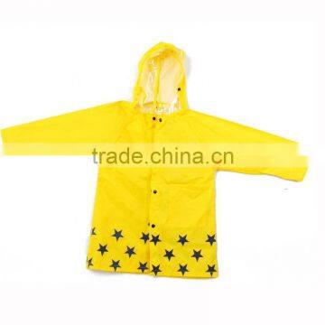 manufacturer supplied directly Pink kids/childrens hooded pu raincoats