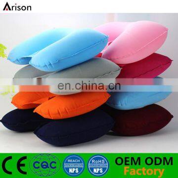 High quality cheap inflatable flocked PVC neck pillow inflatable U-shape travel pillow