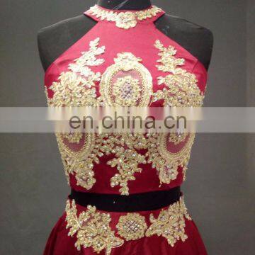 Cheap Halter Design Two-Piece A Line Long Evening Dress photo-3