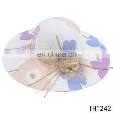 TOROS high quality floral hat 100 polyester summer hat holiday pattern printed hat for women