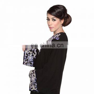 Kaftan Black Abaya,Lastest Design Muslim Islamic Dress,Embroidery Long Sleeve Maxi Dress photo-2