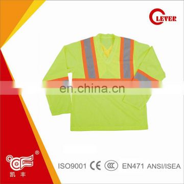 Yellow Worker Long Sleeve Reflective Safety Vest KF-041-Y