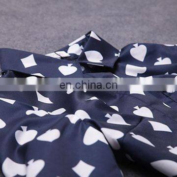 Blue Color Heart Shape Print Two Piece Over Knee Dress Set photo-2