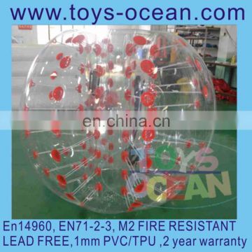 HOT SALE 1.5m 0.8mmPVC/TPU inflatable bumper balls bubble football for adults