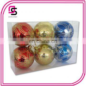 Plastic Christmas ball ,Christmas tree ball,Christmas hang-painted ball 6/S