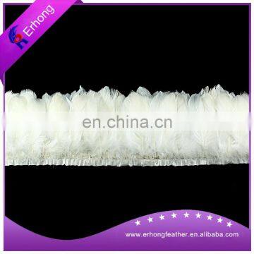 White Color Goose Feather Trim for Paty